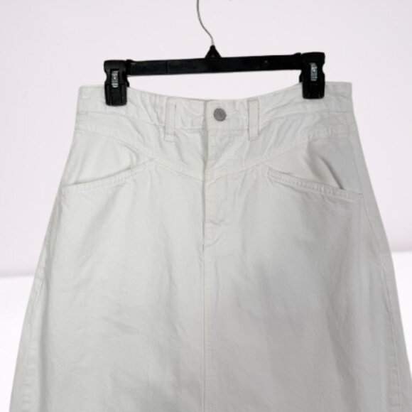 Free People We The Free Come As You Are Denim Maxi Skirt Sz 6 White - Picture 6 of 13